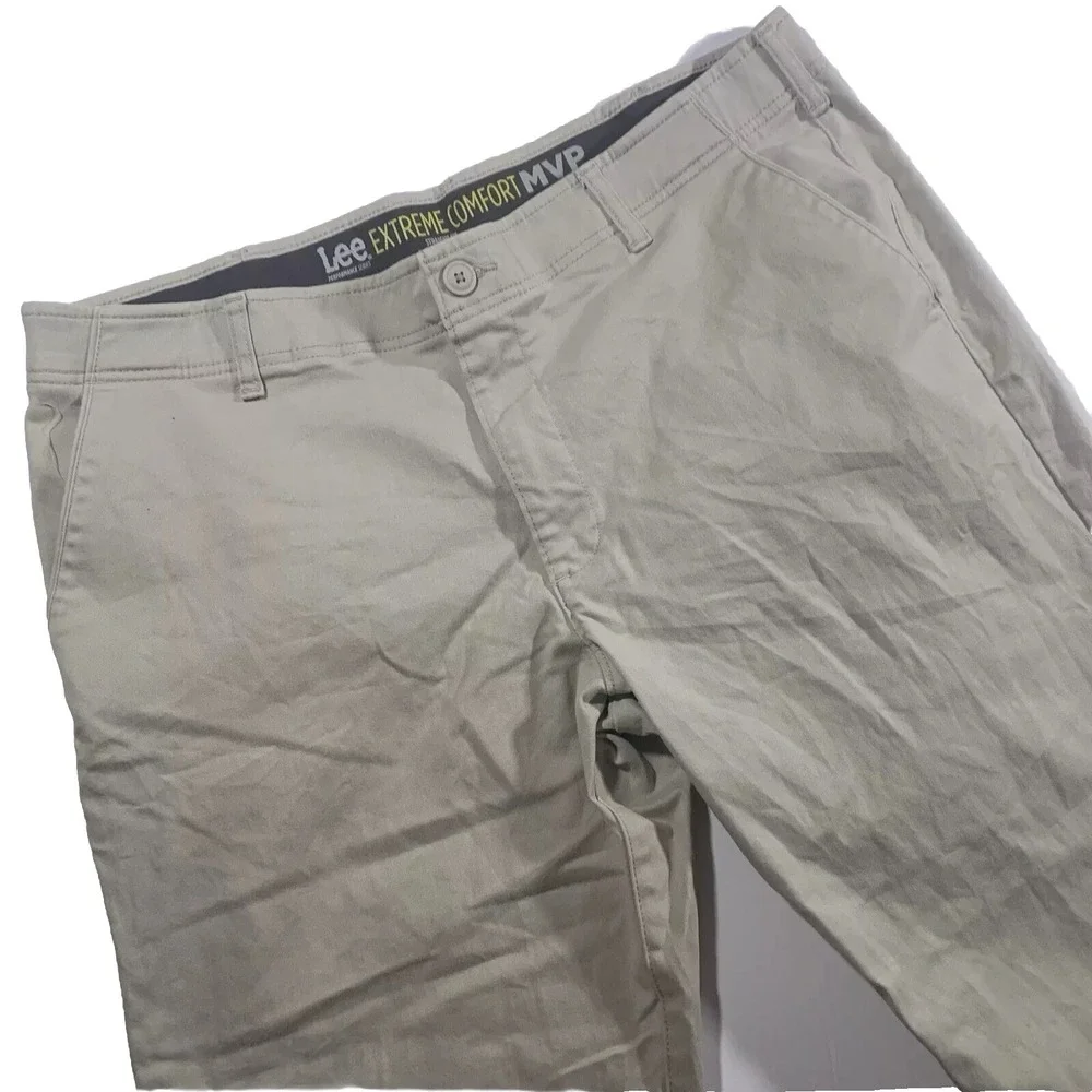 Lee Extreme Comfort MVP Pants Mens 40x29 Stone Straight Stretch Chinos 4272412